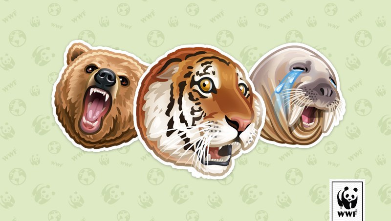 Стикеры животные WWF для Вконтакте бесплатно